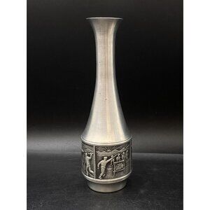 Groenlandica Norwegian Pewter 7 3/4” Hunting Flower Bud Vase Tinn Norway